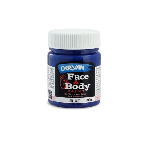 Derivan Face & Body Paint 40ml - Blue - Everything Party