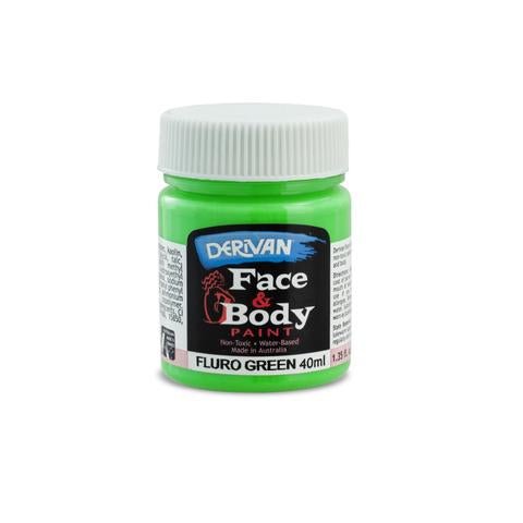 Derivan Face & Body Paint 40ml - Fluro Green - Everything Party