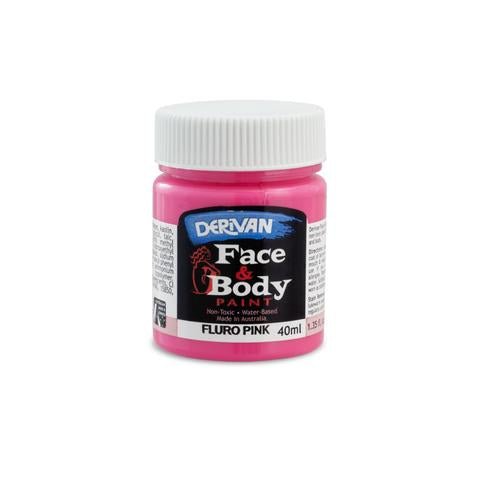 Derivan Face & Body Paint 40ml - Fluro Pink - Everything Party