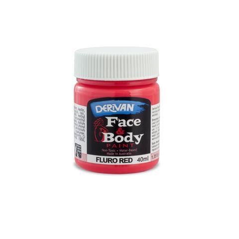 Derivan Face & Body Paint 40ml - Fluro Red - Everything Party