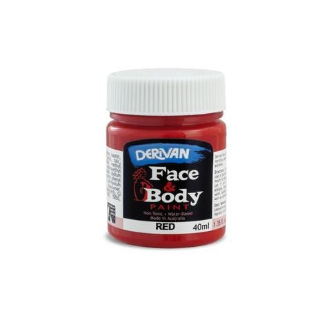 Derivan Face & Body Paint 40ml - Red - Everything Party