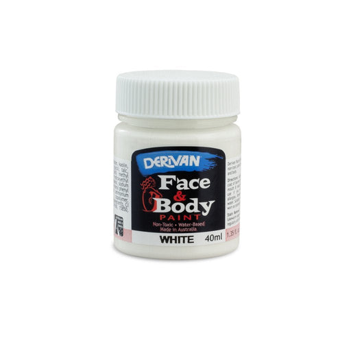 Derivan Face & Body Paint 40ml - White - Everything Party