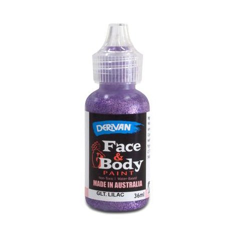 Derivan Glitter Face & Body Paint 36ml - Lilac - Everything Party