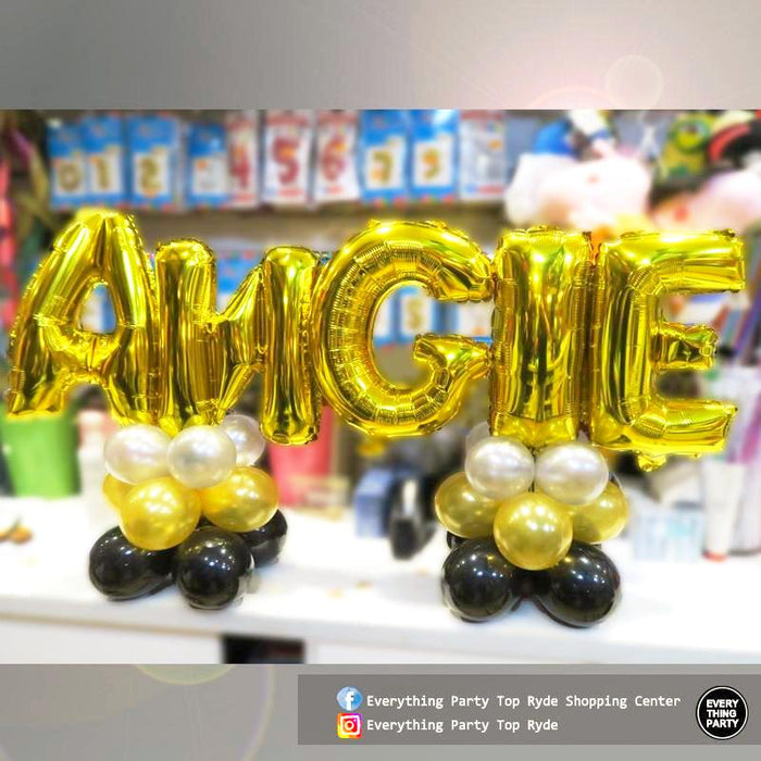 Double Table Balloon Arrangement with Customised Name - Everything Party
