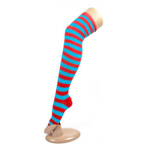 Dr. Seuss Red & Blue Stripe Over the Knee Stockings (Thing 1 and Thing 2) - Everything Party