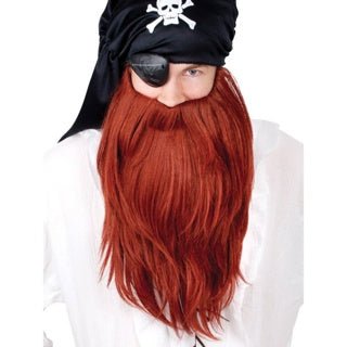 Dr. Tom Deluxe Pirate Beard & Mo set - Red - Everything Party
