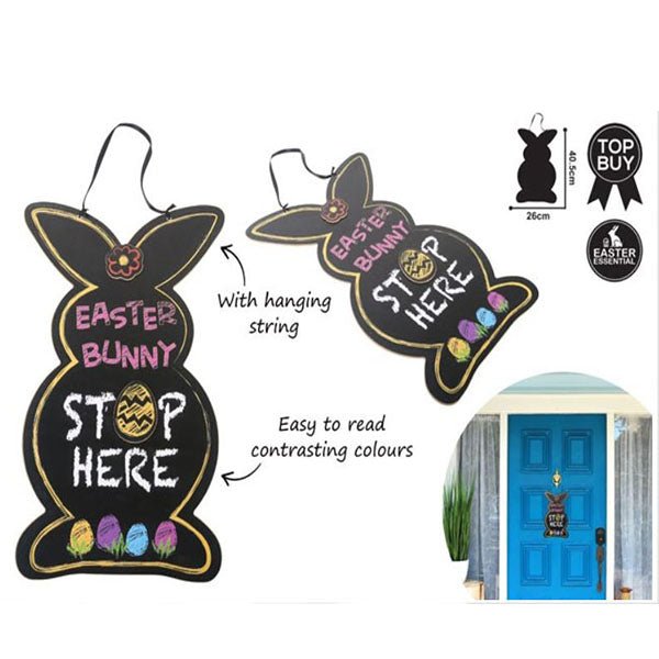 Easter Bunny Stop Here Wooden Sign - Everything Party
