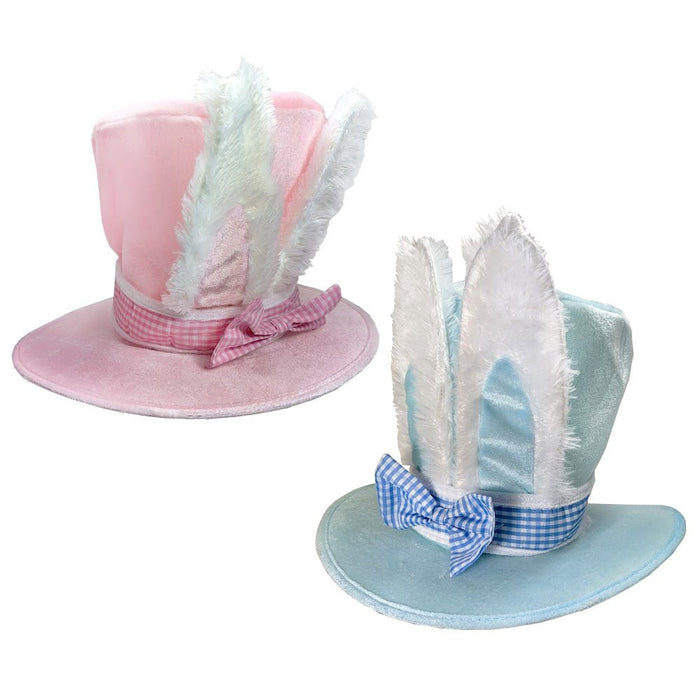 Easter Soft Top Hat with Fluffy Bunny Ears and Bow - Everything Party