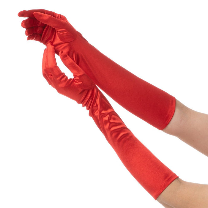 Elbow Long Gloves - Red - Everything Party