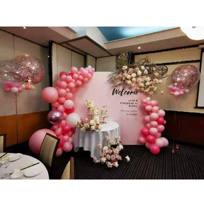 Engagement Balloon Garland on Square Backdrop - Everything Party