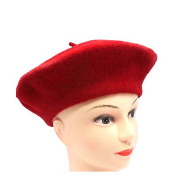 Felt Beret Hat - Red - Everything Party
