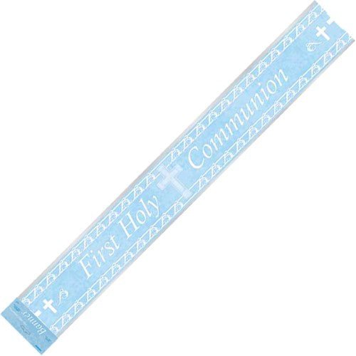 First Holy Communion Banner (Pink, Blue) - Everything Party