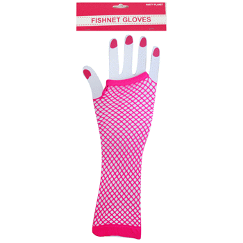 Fishnet Fingerless Long Glove - Hot Pink - Everything Party
