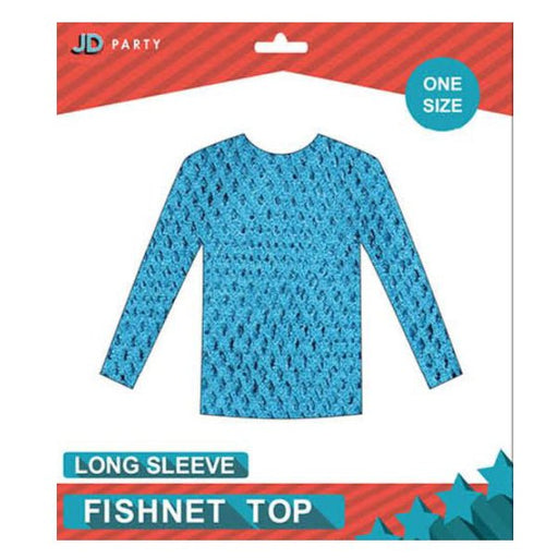 Fishnet Top Long Sleeve - Blue - Everything Party