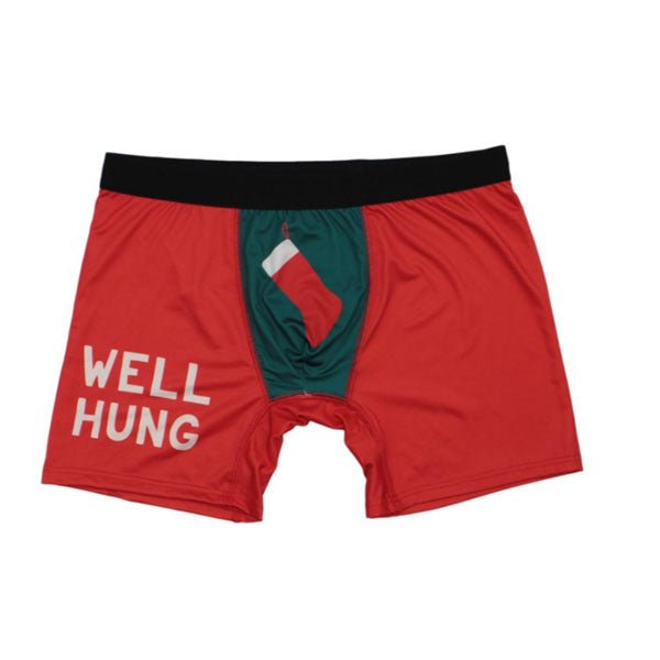 Frankly Funny Christmas Mens Funny Briefs Boxer Shorts - Well Hung - Everything Party