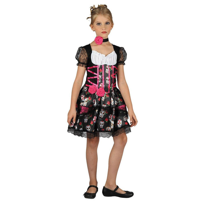 Girls Deluxe Dead of the Dead Floral Design Halloween Costume - Everything Party