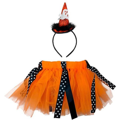 Girls Halloween Orange Black Striped Tutu & Headband set - Everything Party