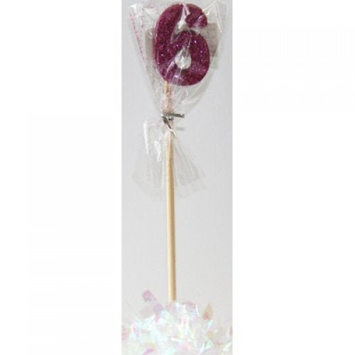 Glitter Numeral Candle with Long Stick - Hot Pink - Everything Party