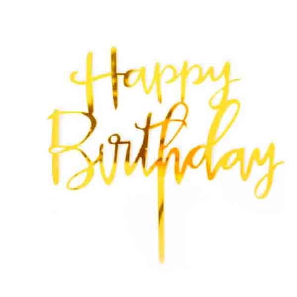 Gold Acrylic Mirror Birthday Cake Topper - Everything Party