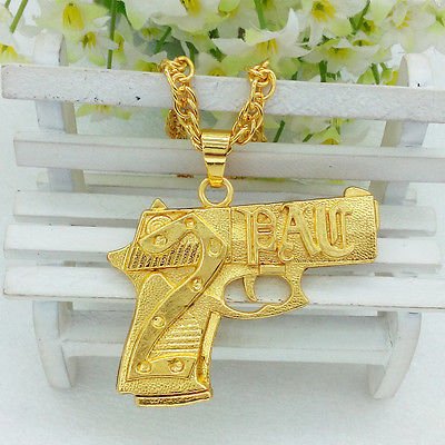 Gold Chain Necklace with Gun - Everything Party