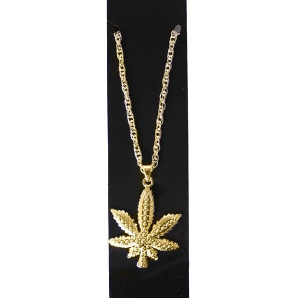 Gold Metal Marijuana Necklace - Everything Party