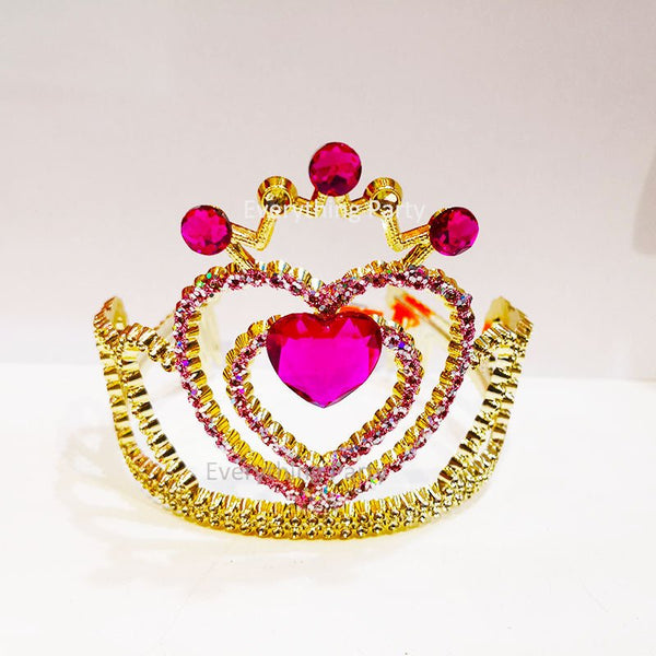 Gold Tiara with Hot Pink Diamonds - Everything Party