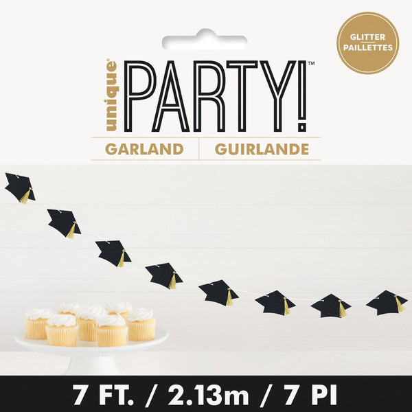 Graduation Mini Cap Garland 2.13m - Everything Party