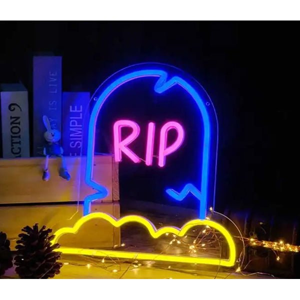 Pink Rip Sign Halloween RIP Tombstone Neon LED Light – Acrylic Sign Décor ...