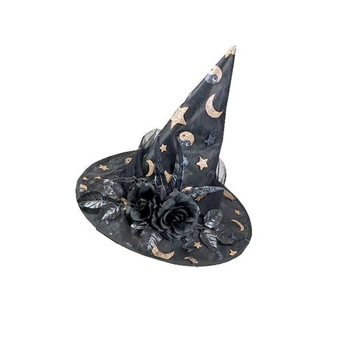 Halloween Deluxe Witch Hat with Flower - Everything Party