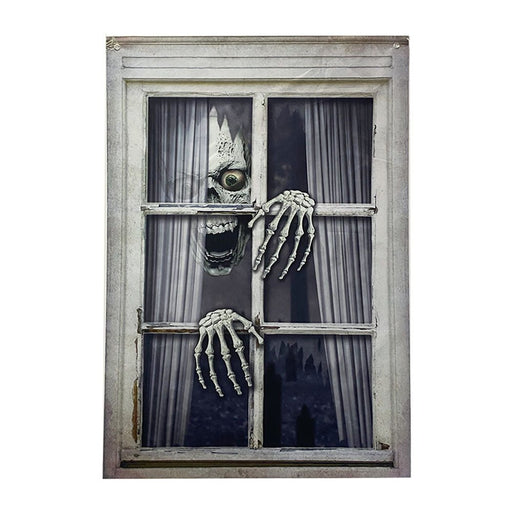 Halloween Fake Window Scary Skeleton Wall Decoration - Everything Party