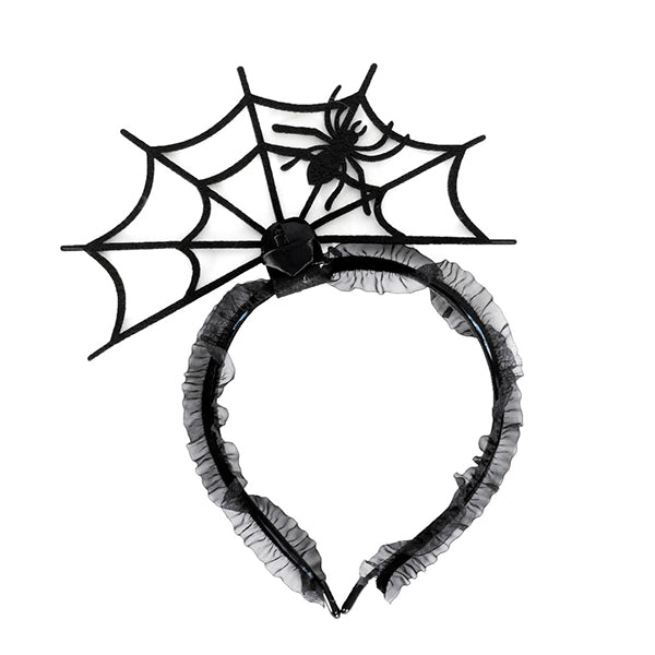 Halloween Spider Web Headband with Lace – Fancy Costume Accessory ...