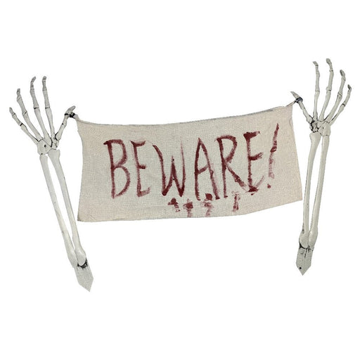 Halloween Garden Stake Setleton Arms with Beware Sign - Everything Party