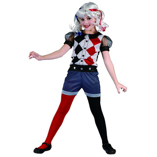 Halloween - Girls Deluxe Little Devil Clown Harley Quinn Costume - Everything Party