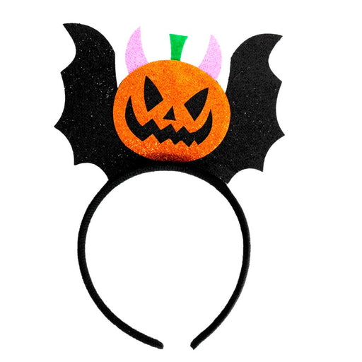 Halloween Glitter Pumpkin Bat Headband - Everything Party