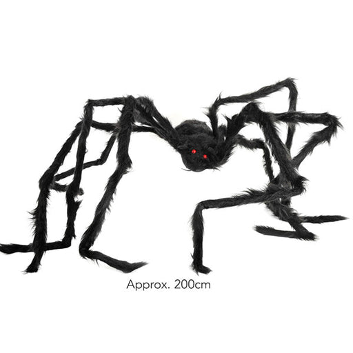 Halloween Jumbo Black Furry Spider 200cm - Everything Party