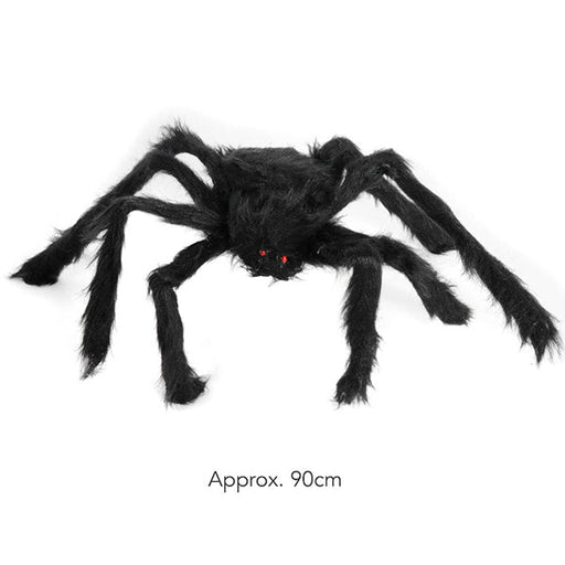 Halloween Large Black Furry Spider 90cm - Everything Party