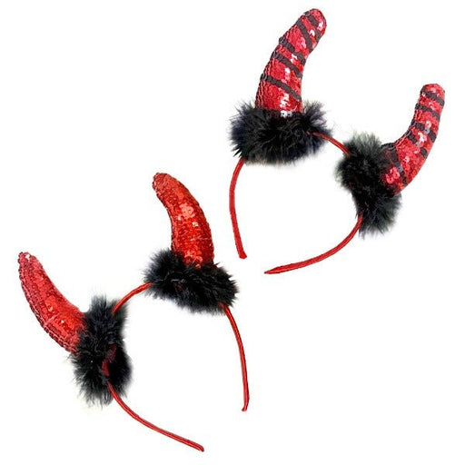 Halloween Red Sequin Devil Horn Headband - Everything Party