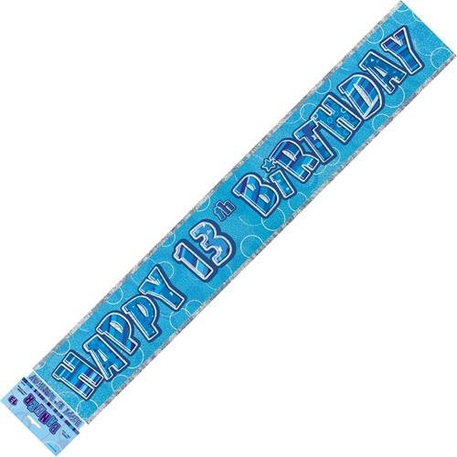 Happy 13th Birthday Banner (Blue, Pink, and Black) - Everything Party