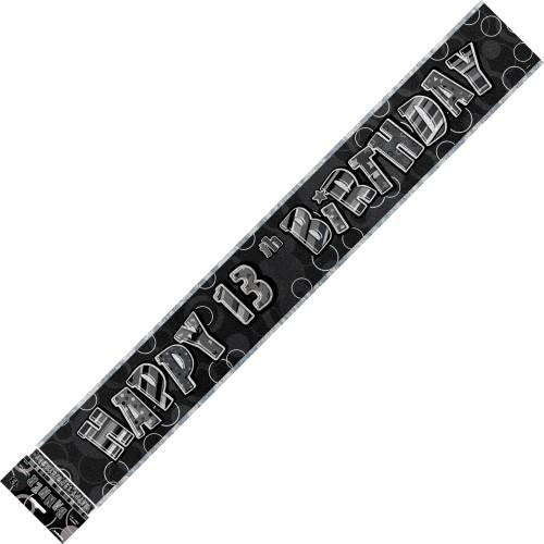 Happy 13th Birthday Banner (Blue, Pink, and Black) - Everything Party