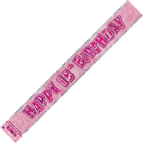 Happy 18th Birthday Banner (Blue, Pink, and Black) - Everything Party