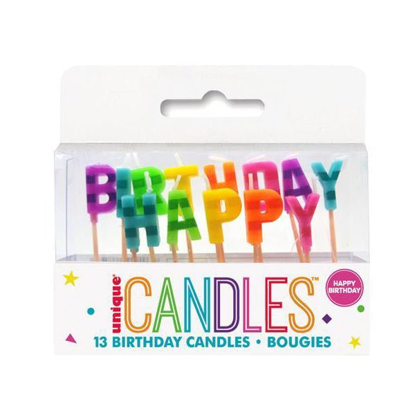Happy Birthday 13 Picks Candle - Rainbow - Everything Party