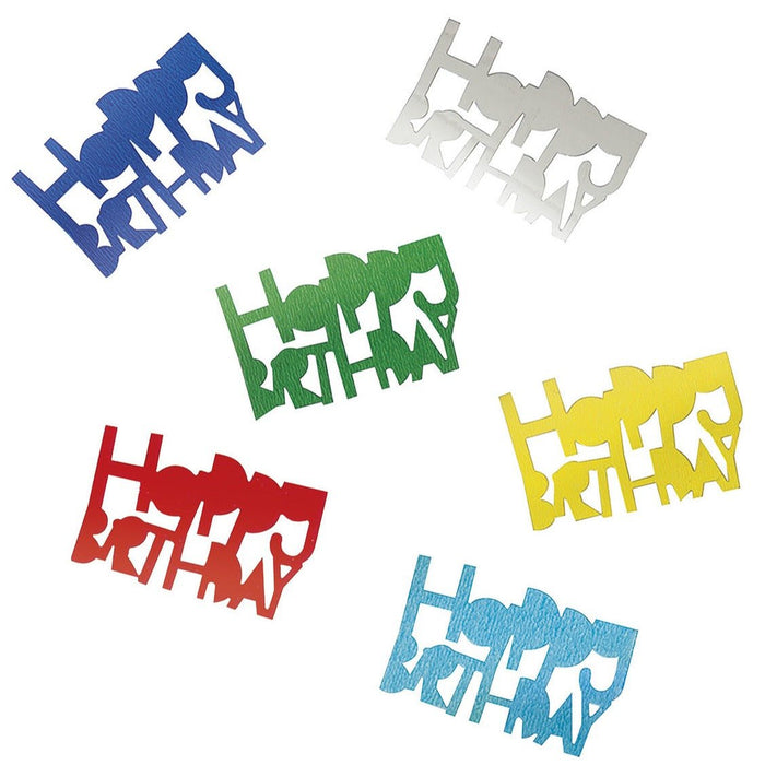 Happy Birthday Assorted Colour Foil Confetti Table Scatters - Everything Party