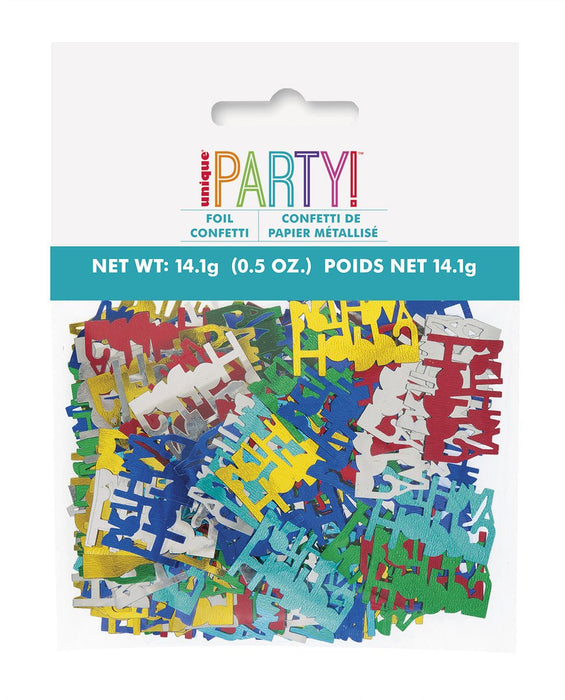 Happy Birthday Assorted Colour Foil Confetti Table Scatters - Everything Party