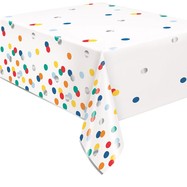 Happy Birthday Multi Colour Dots Plastic Tablecover - Everything Party