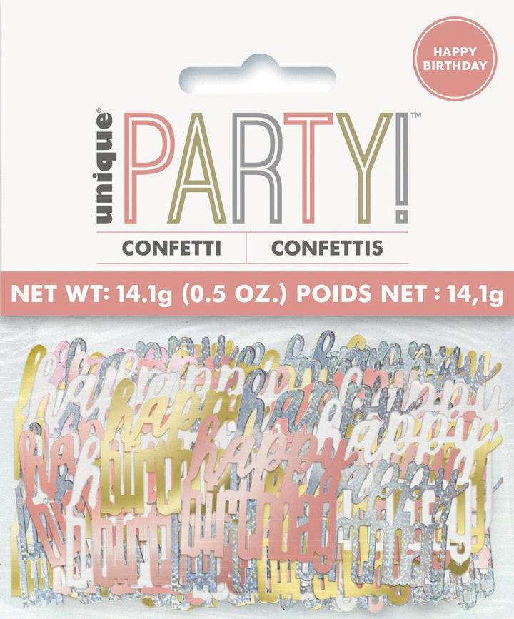 Happy Birthday Table Scatters 14g (Blue, Pink, Black, Rose Gold) - Everything Party