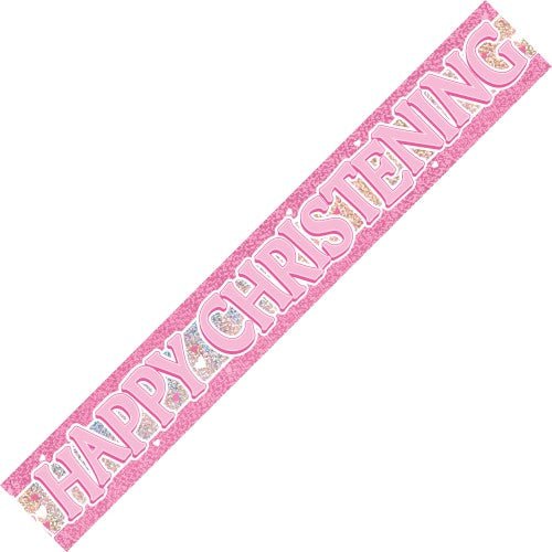 Happy Christening Banner (Pink, Blue) - Everything Party