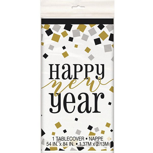 Happy New Year Confetti Plastic Tablecover - Everything Party