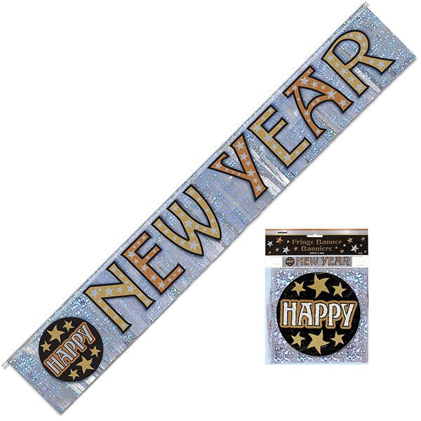 Happy New Year Prismatic Stars Fring Banner 1.4m - Everything Party