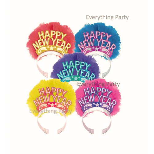 Happy New Year Tiara with Feather - Everything Party