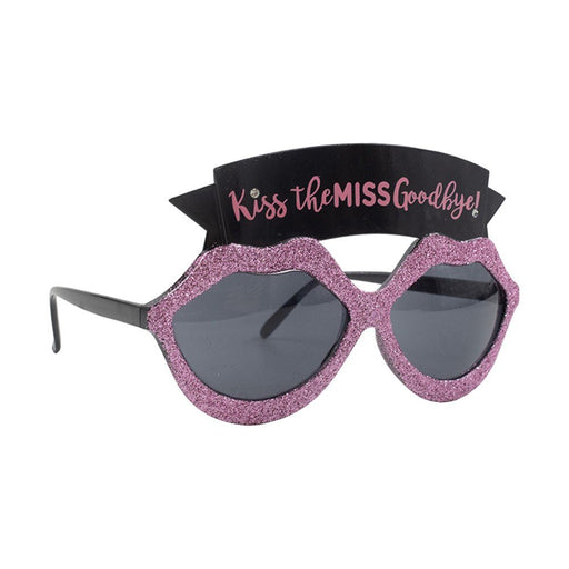 Hens Party Glitter Lip Shape Kiss the Miss Goodbye Glasses - Everything Party